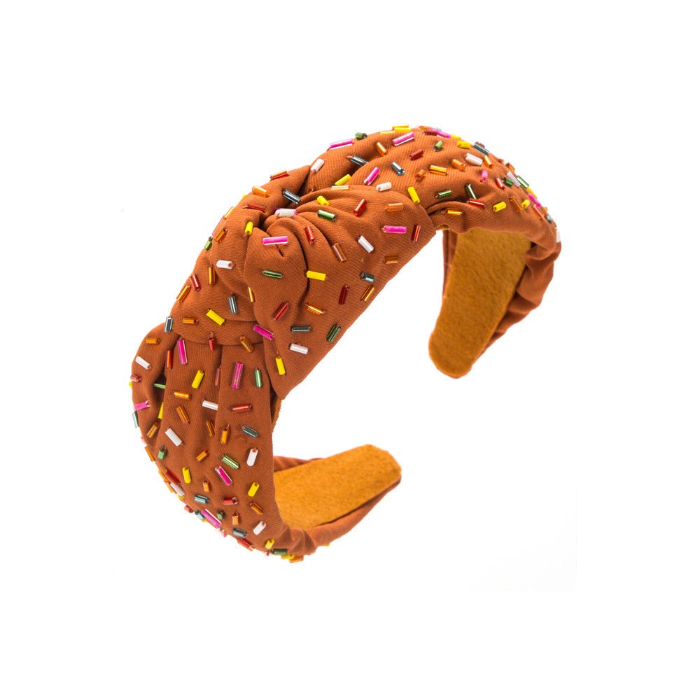 Fashion Hand - stitched Glass Tube Headband Temperament - PratSN
