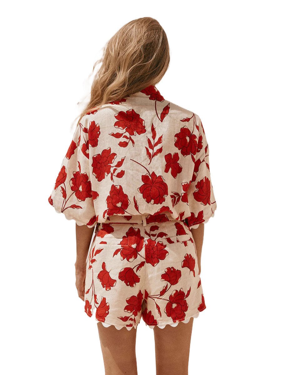 Fashion Lace Print Fashion Suit Women - PratSN