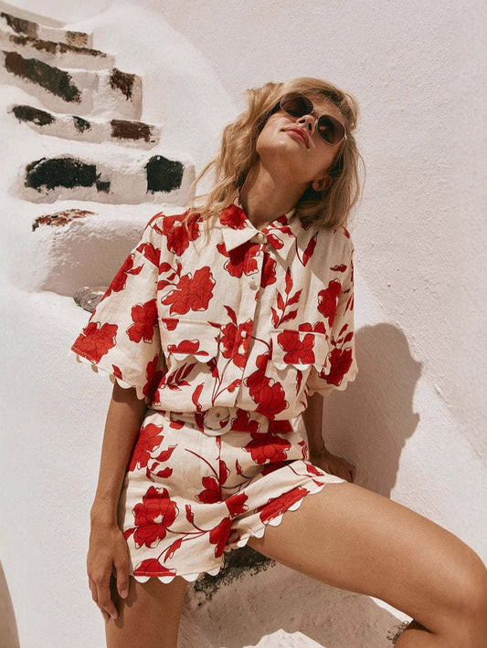 Fashion Lace Print Fashion Suit Women - PratSN