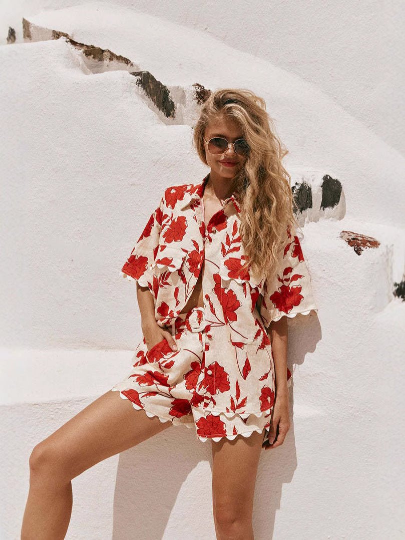 Fashion Lace Print Fashion Suit Women - PratSN