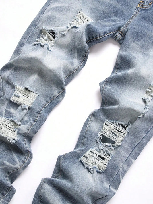 Fashion Men's Jeans Pants Stretch Blue Skinny Jeans For Men Casual Slim Fit Denim Pants Korean Style Male Trousers Jeans - PratSN