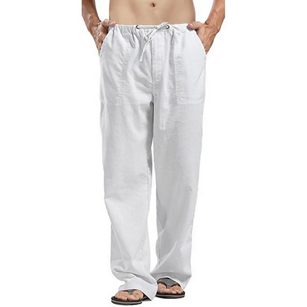 Fashion Mens Linen Wide Pants Korean Trousers Oversize Sports Streetwear Male Spring Pants Casual Men Clothing Sweatpants - PratSN