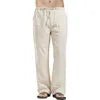 Fashion Mens Linen Wide Pants Korean Trousers Oversize Sports Streetwear Male Spring Pants Casual Men Clothing Sweatpants - PratSN
