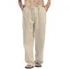 Fashion Mens Linen Wide Pants Korean Trousers Oversize Sports Streetwear Male Spring Pants Casual Men Clothing Sweatpants - PratSN