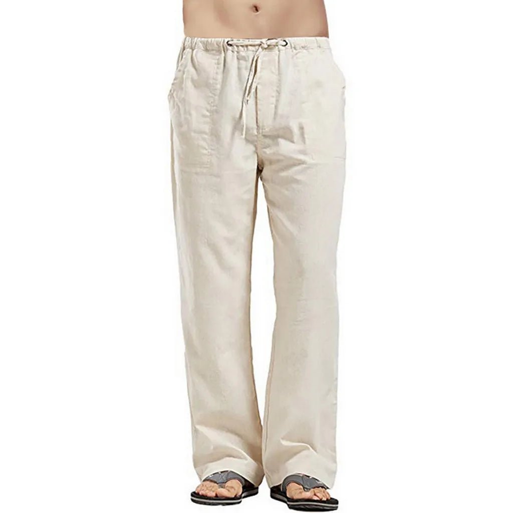 Fashion Mens Linen Wide Pants Korean Trousers Oversize Sports Streetwear Male Spring Pants Casual Men Clothing Sweatpants - PratSN