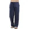 Fashion Mens Linen Wide Pants Korean Trousers Oversize Sports Streetwear Male Spring Pants Casual Men Clothing Sweatpants - PratSN