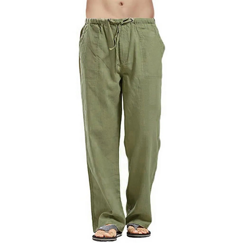 Fashion Mens Linen Wide Pants Korean Trousers Oversize Sports Streetwear Male Spring Pants Casual Men Clothing Sweatpants - PratSN