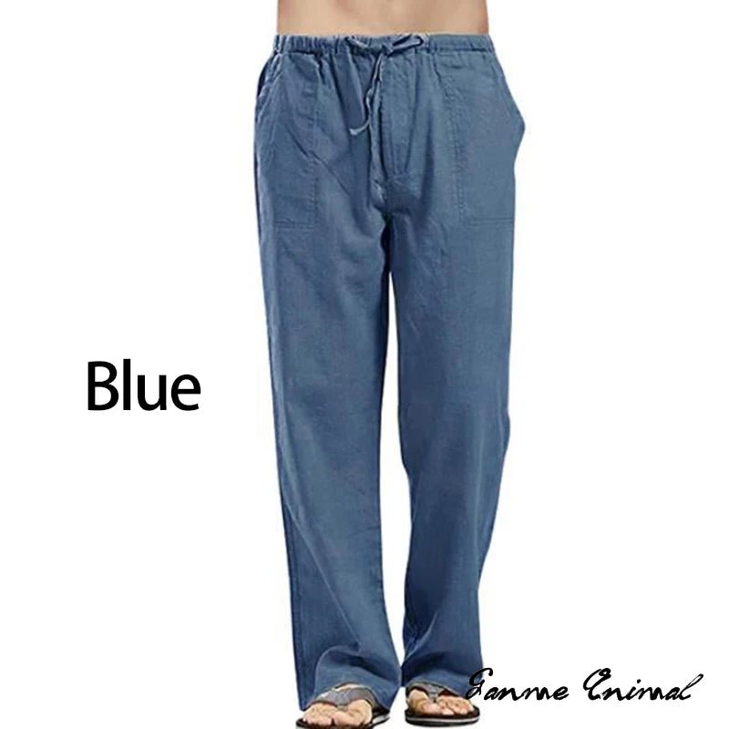 Fashion Mens Linen Wide Pants Korean Trousers Oversize Sports Streetwear Male Spring Yoga Pants Casual Men Clothing Sweatpants - PratSN