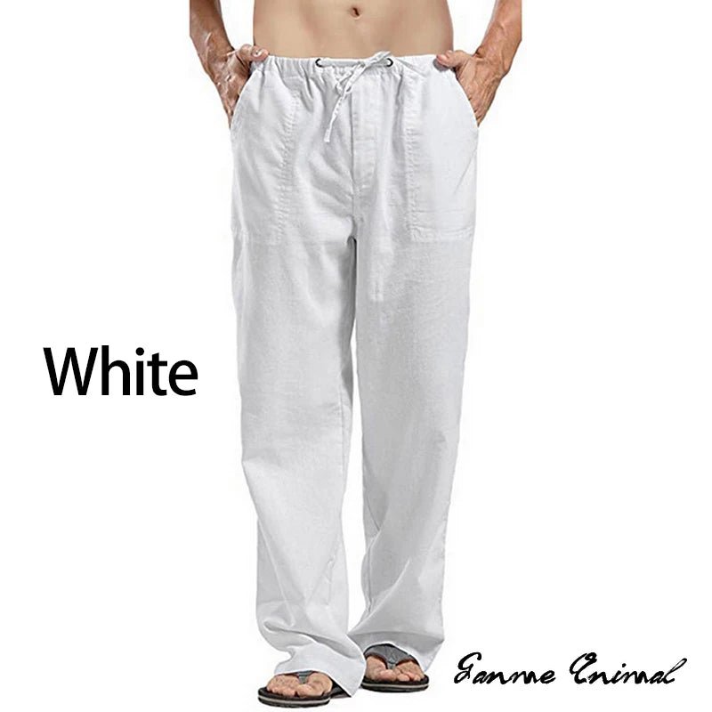 Fashion Mens Linen Wide Pants Korean Trousers Oversize Sports Streetwear Male Spring Yoga Pants Casual Men Clothing Sweatpants - PratSN