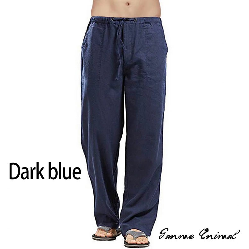 Fashion Mens Linen Wide Pants Korean Trousers Oversize Sports Streetwear Male Spring Yoga Pants Casual Men Clothing Sweatpants - PratSN