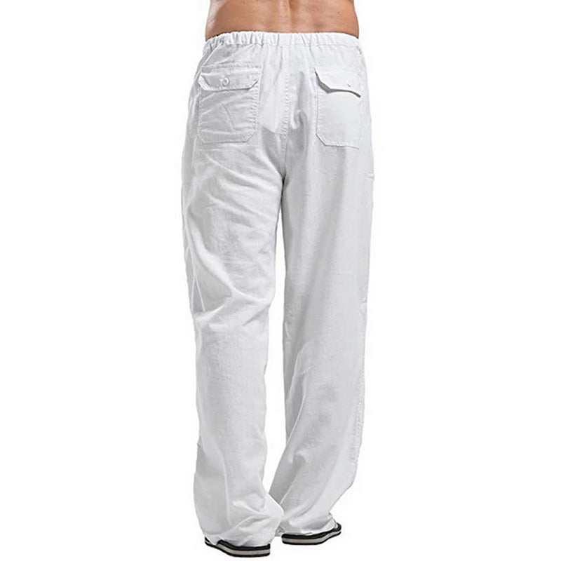 Fashion Mens Linen Wide Pants Korean Trousers Oversize Sports Streetwear Male Spring Yoga Pants Casual Men Clothing Sweatpants - PratSN