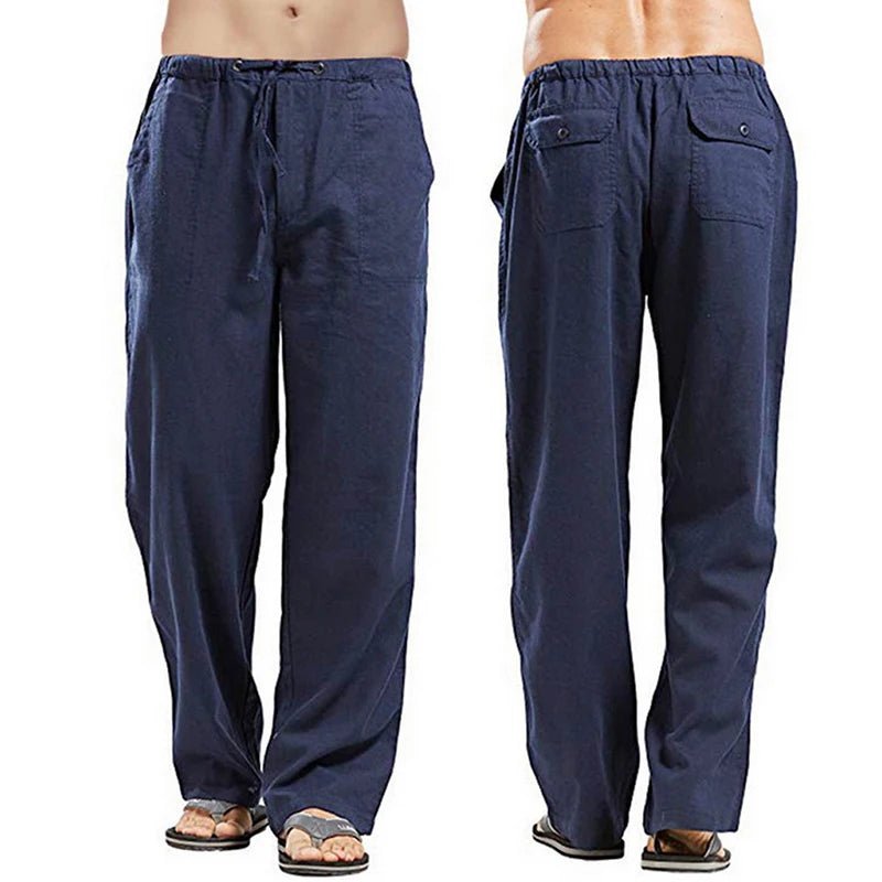 Fashion Mens Linen Wide Pants Korean Trousers Oversize Sports Streetwear Male Spring Yoga Pants Casual Men Clothing Sweatpants - PratSN