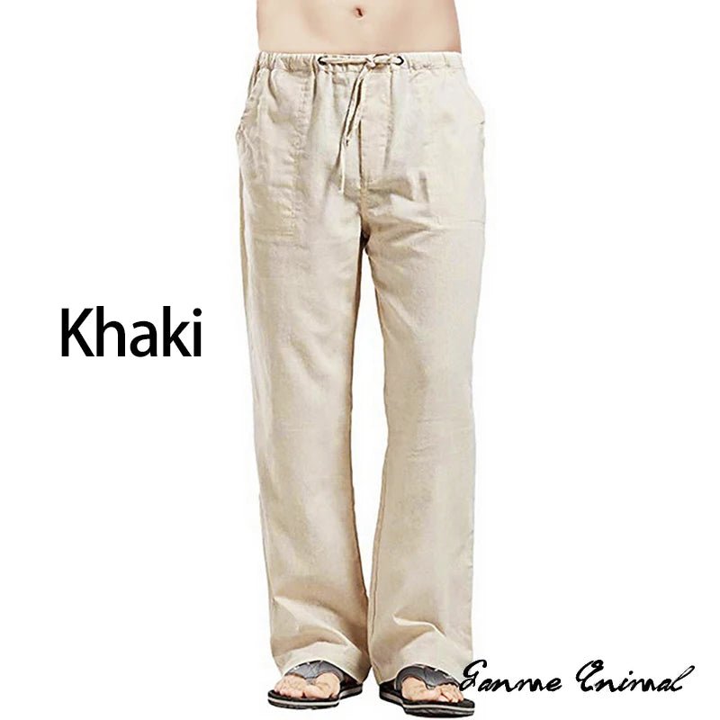 Fashion Mens Linen Wide Pants Korean Trousers Oversize Sports Streetwear Male Spring Yoga Pants Casual Men Clothing Sweatpants - PratSN