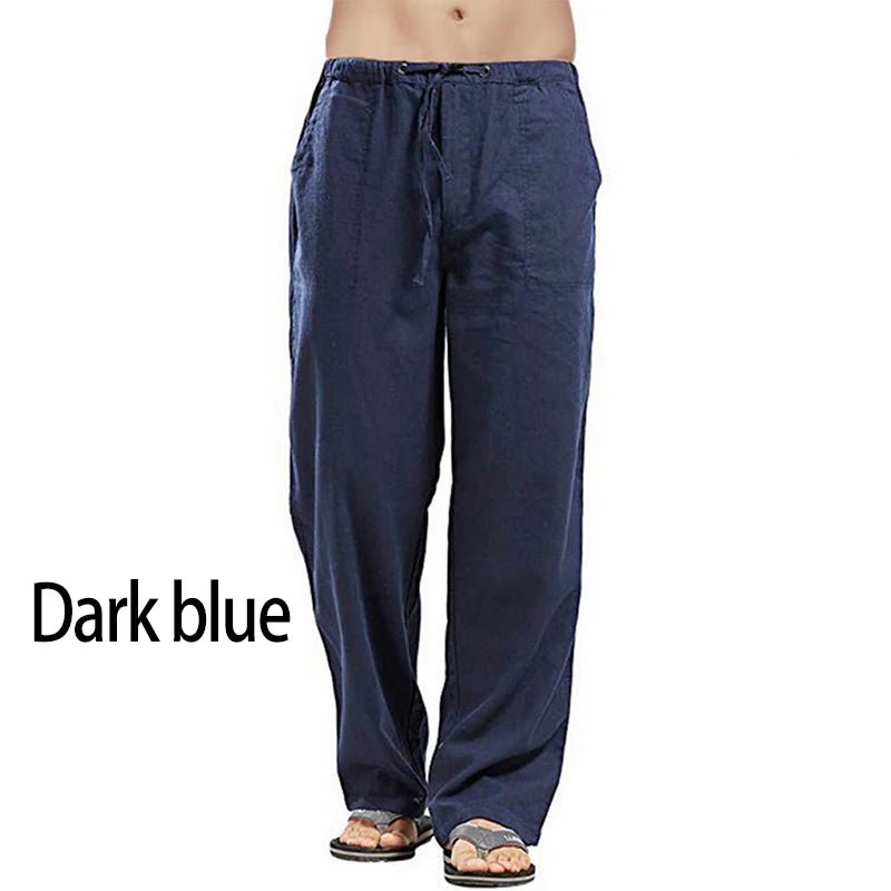 Fashion Mens Linen Wide Pants Korean Trousers Oversize Sports Streetwear Male Spring Yoga Pants Casual Men Clothing Sweatpants - PratSN