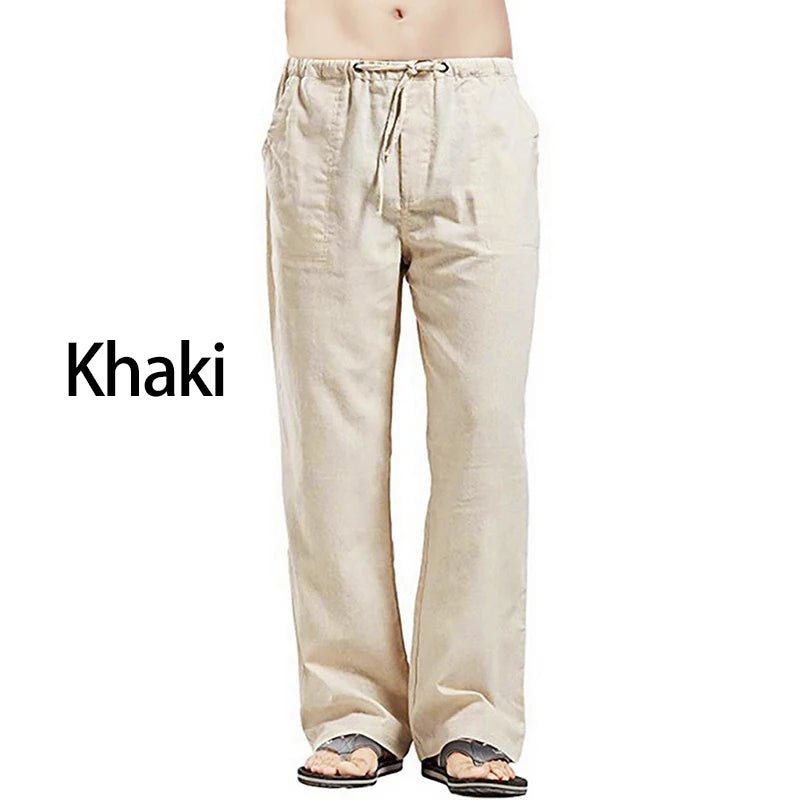 Fashion Mens Linen Wide Pants Korean Trousers Oversize Sports Streetwear Male Spring Yoga Pants Casual Men Clothing Sweatpants - PratSN