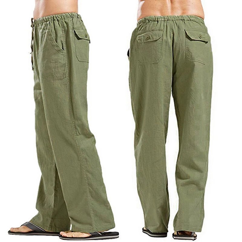 Fashion Mens Linen Wide Pants Korean Trousers Oversize Sports Streetwear Male Spring Yoga Pants Casual Men Clothing Sweatpants - PratSN