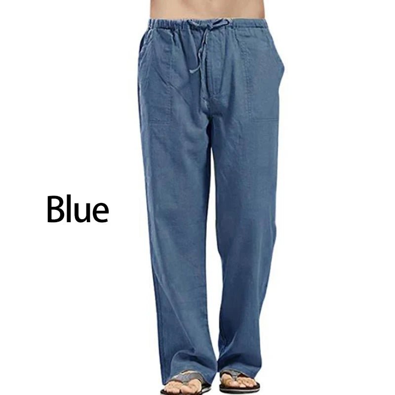 Fashion Mens Linen Wide Pants Korean Trousers Oversize Sports Streetwear Male Spring Yoga Pants Casual Men Clothing Sweatpants - PratSN