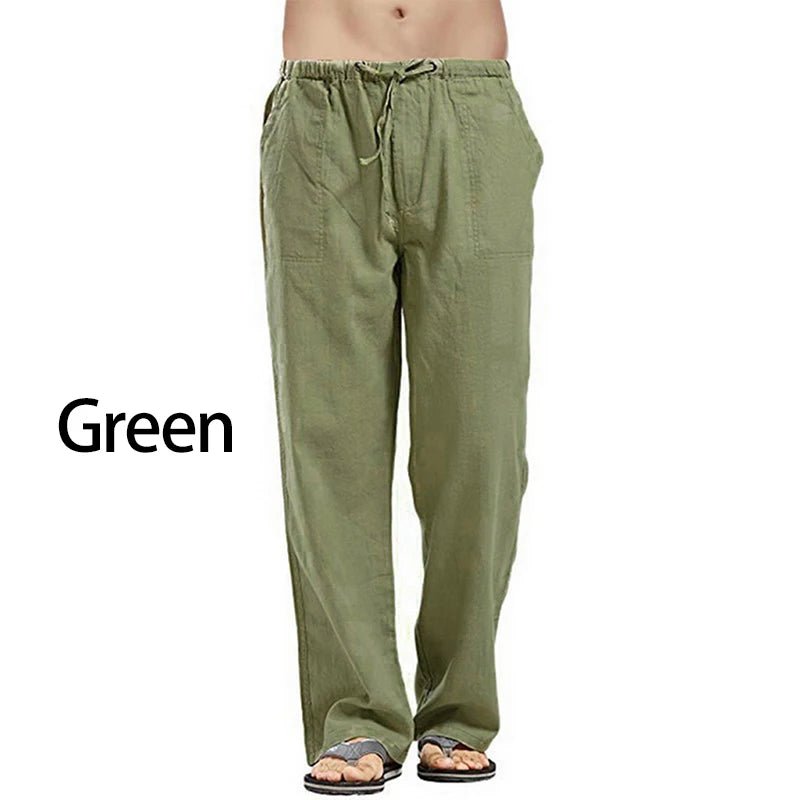 Fashion Mens Linen Wide Pants Korean Trousers Oversize Sports Streetwear Male Spring Yoga Pants Casual Men Clothing Sweatpants - PratSN