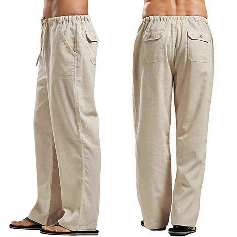 Fashion Mens Linen Wide Pants Korean Trousers Oversize Sports Streetwear Male Spring Yoga Pants Casual Men Clothing Sweatpants - PratSN