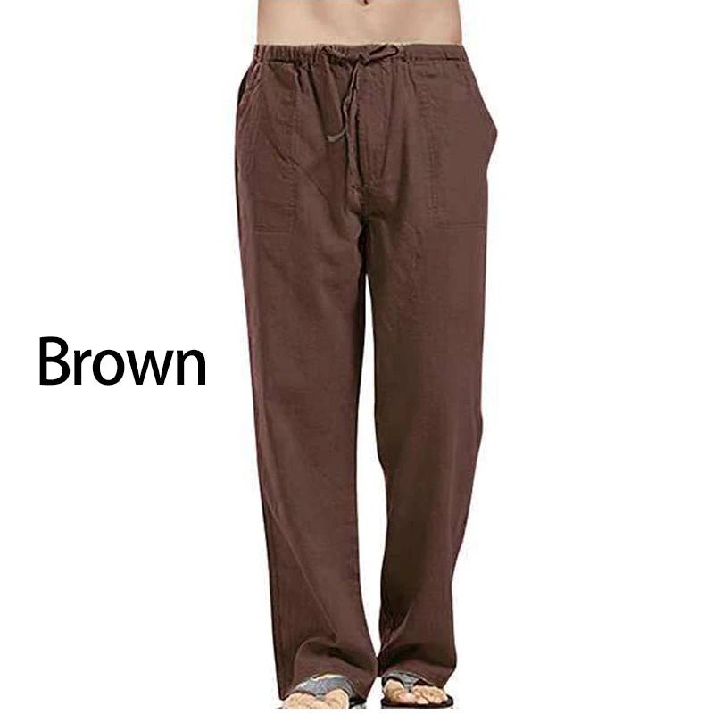 Fashion Mens Linen Wide Pants Korean Trousers Oversize Sports Streetwear Male Spring Yoga Pants Casual Men Clothing Sweatpants - PratSN