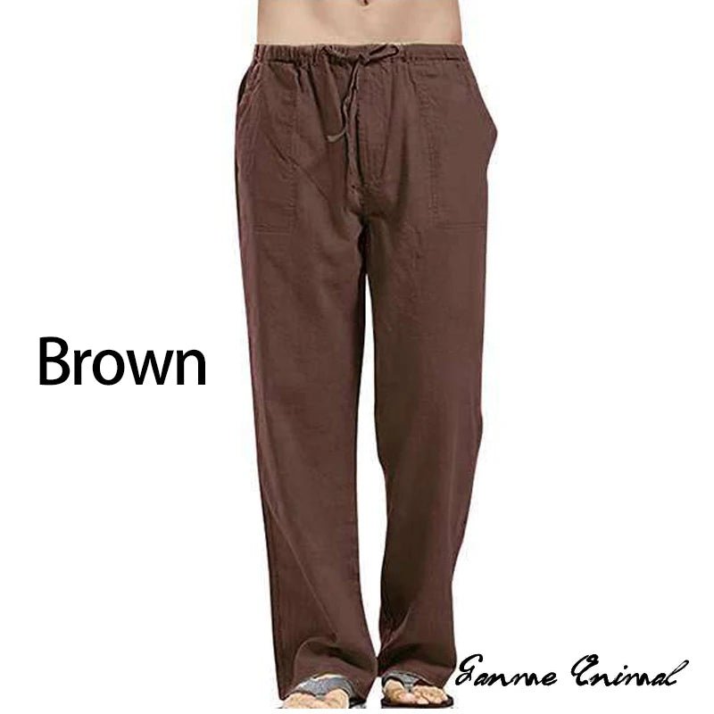 Fashion Mens Linen Wide Pants Korean Trousers Oversize Sports Streetwear Male Spring Yoga Pants Casual Men Clothing Sweatpants - PratSN