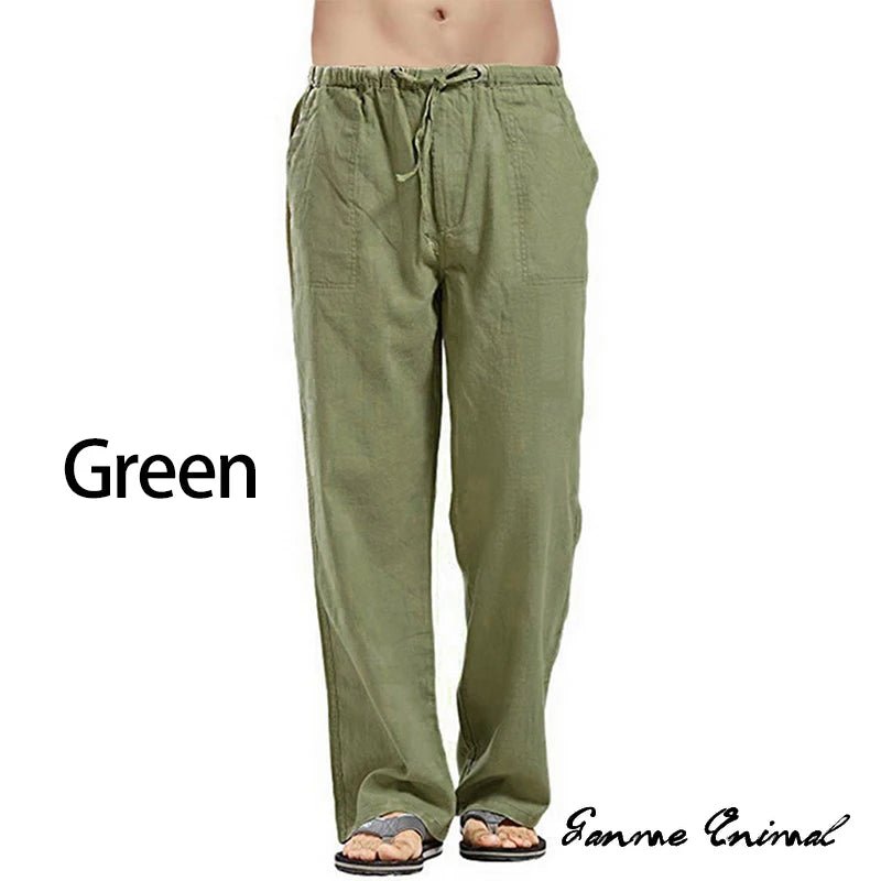 Fashion Mens Linen Wide Pants Korean Trousers Oversize Sports Streetwear Male Spring Yoga Pants Casual Men Clothing Sweatpants - PratSN