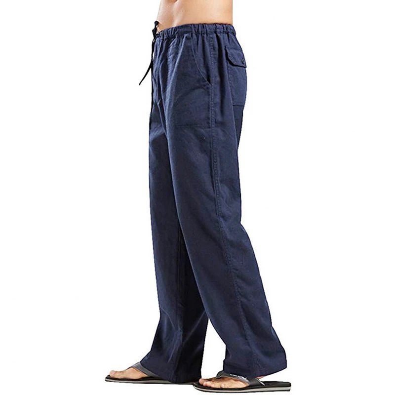 Fashion Mens Linen Wide Pants Korean Trousers Oversize Sports Streetwear Male Spring Yoga Pants Casual Men Clothing Sweatpants - PratSN