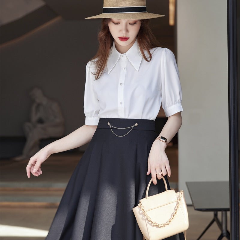 Fashion Short Sleeve Women's Yellow Shirt Business Wear - PratSN