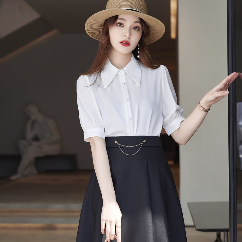 Fashion Short Sleeve Women's Yellow Shirt Business Wear - PratSN