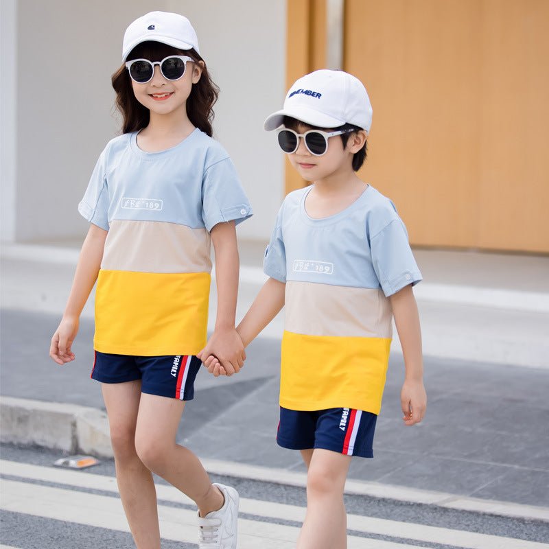 Fashion Striped Family Matching Outfits Summer Casual T Shirt Shorts Sets Couples Parentage Pajamas Holiday - PratSN