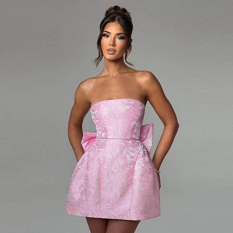 Fashion Tube Top Bow Dress Women - PratSN