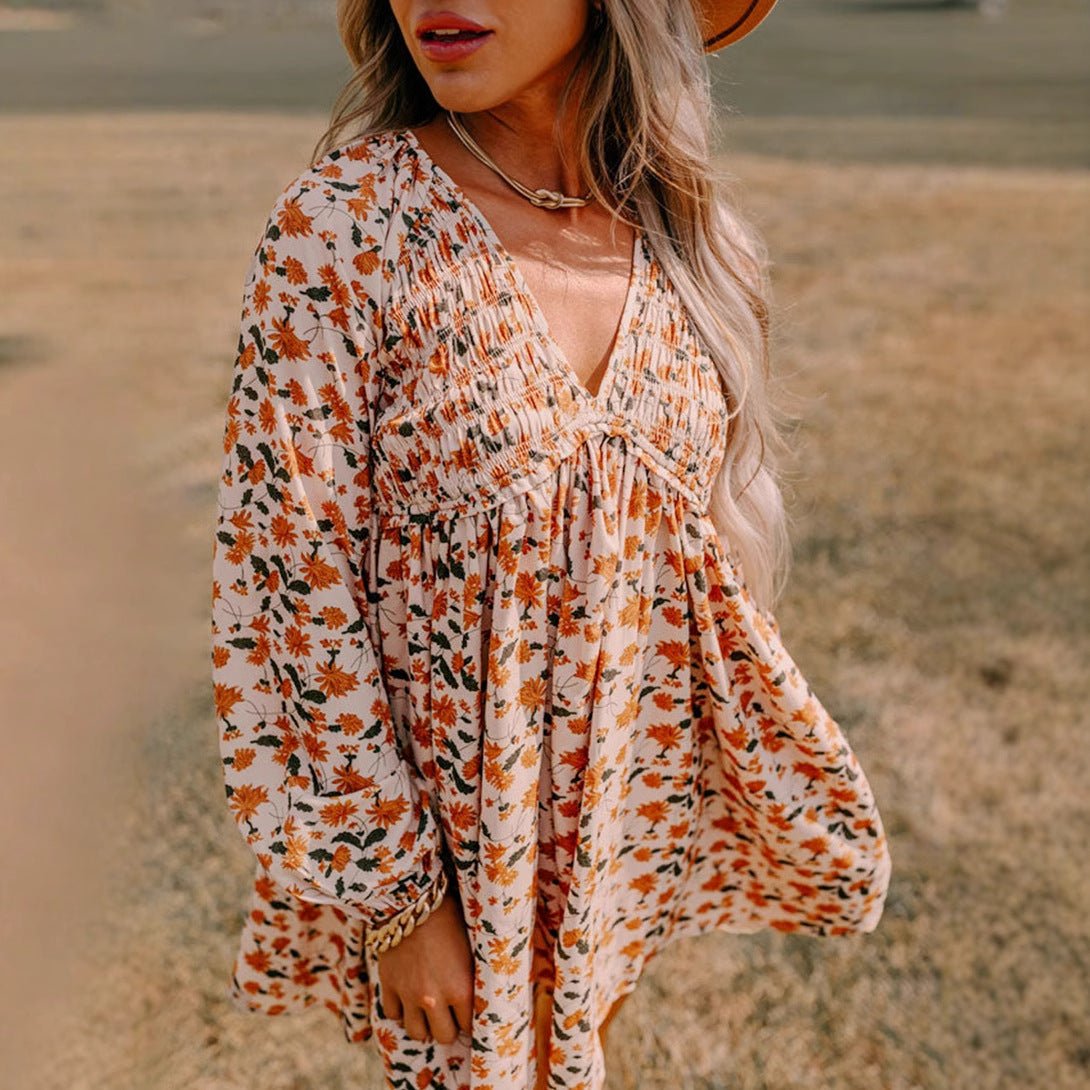 Fashionable All - match Floral Print Dress Women - PratSN