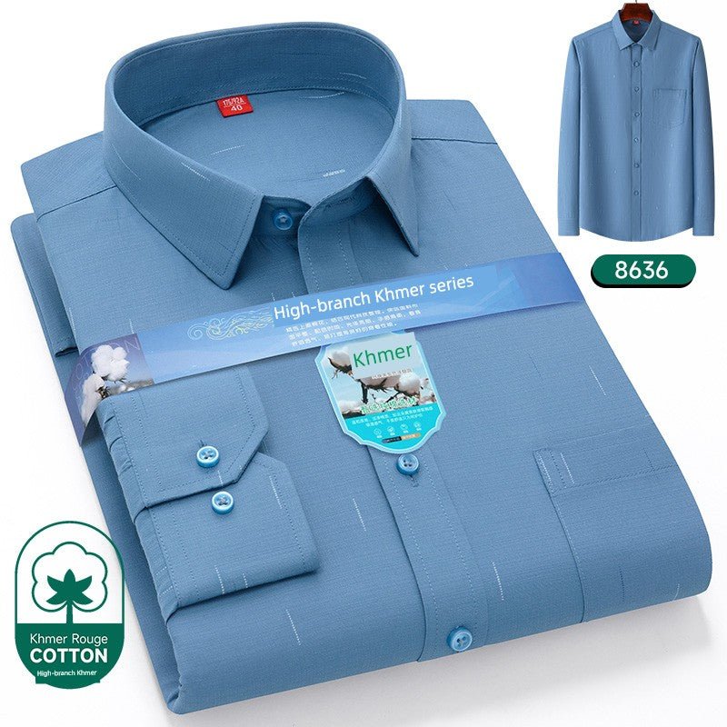Father, Middle - Aged and Elderly, Extra Fat, Dad, Long Sleeves Shirt - PratSN