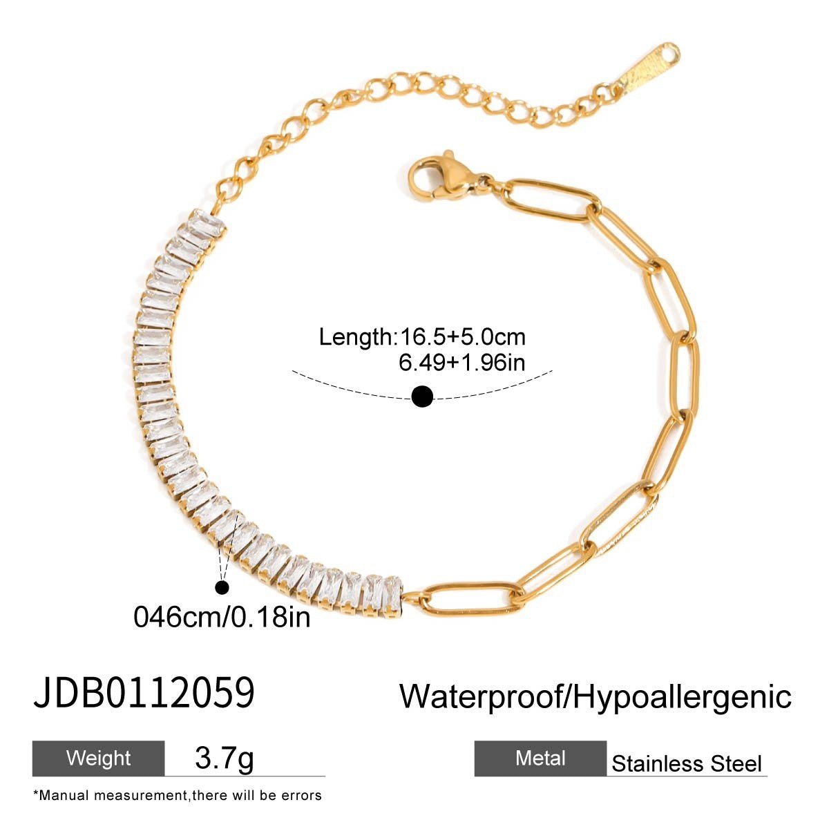 Female Diamond Inlay Stainless Steel Twin Bracelet - PratSN