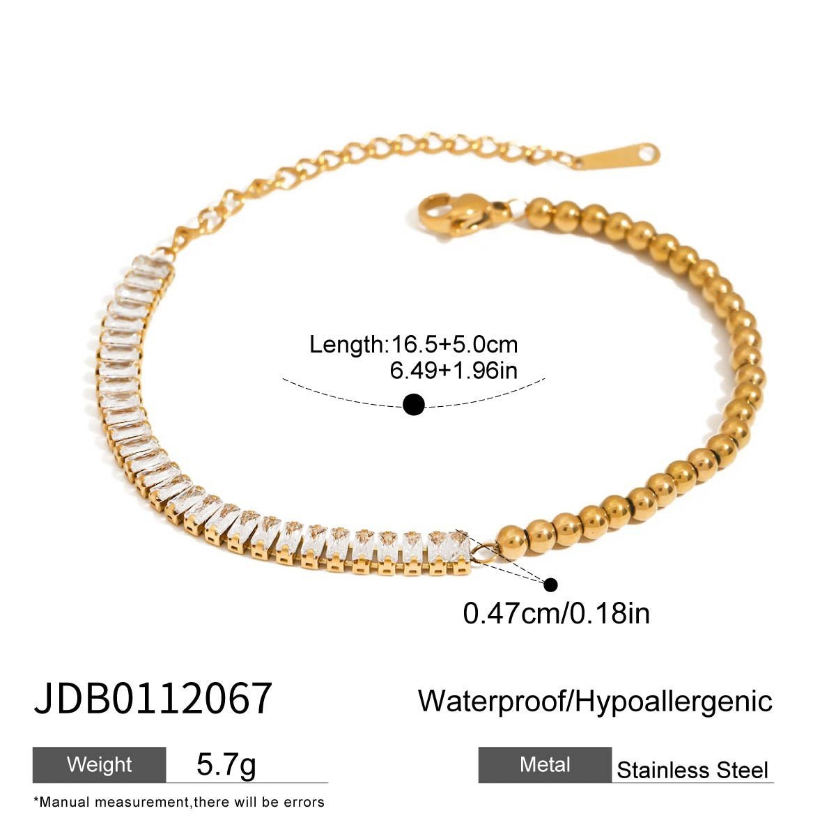 Female Diamond Inlay Stainless Steel Twin Bracelet - PratSN