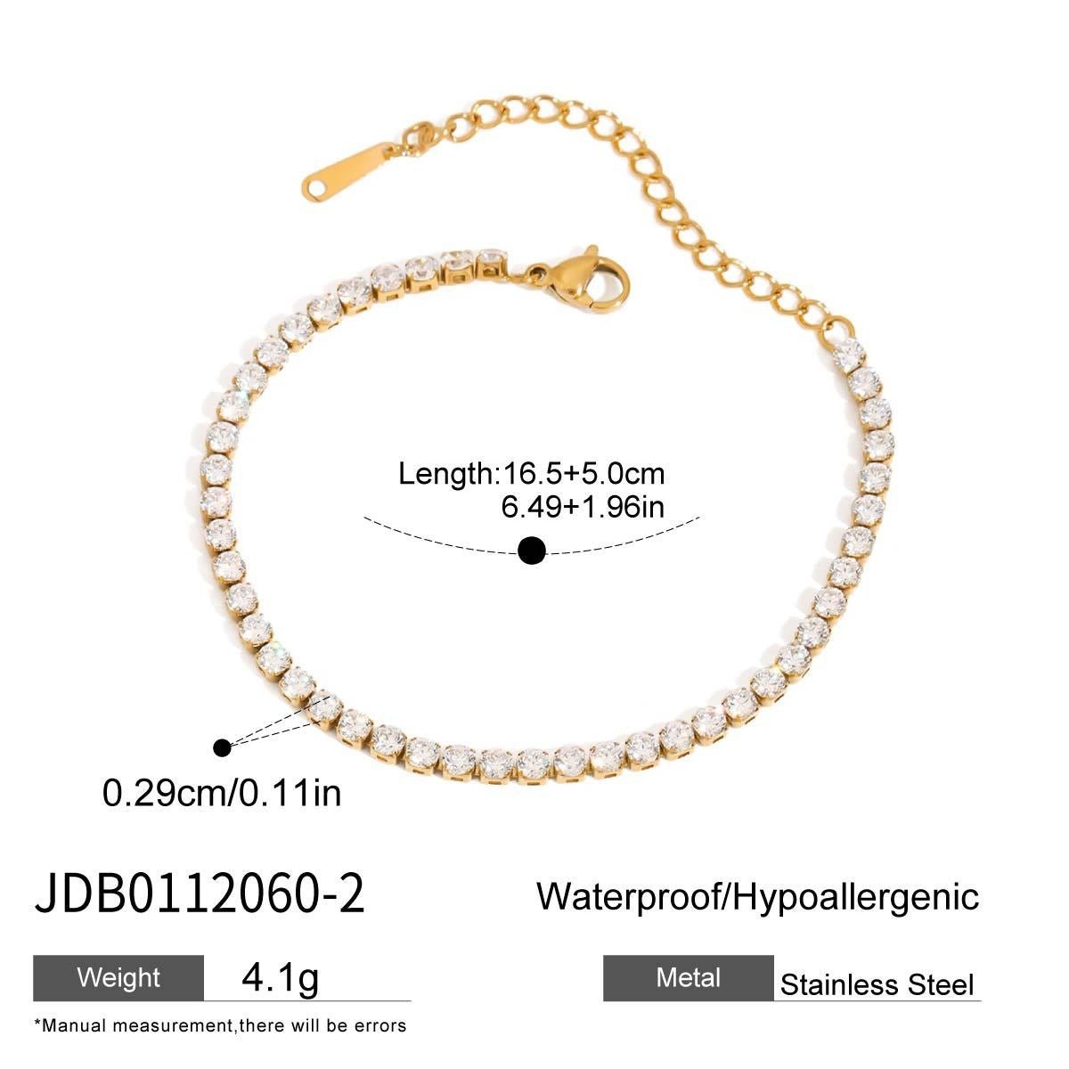 Female Diamond Inlay Stainless Steel Twin Bracelet - PratSN