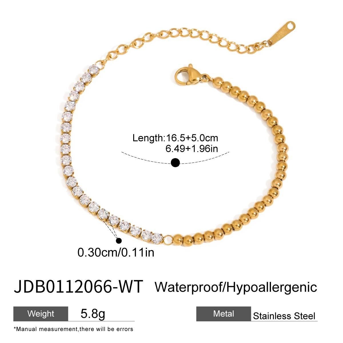 Female Diamond Inlay Stainless Steel Twin Bracelet - PratSN