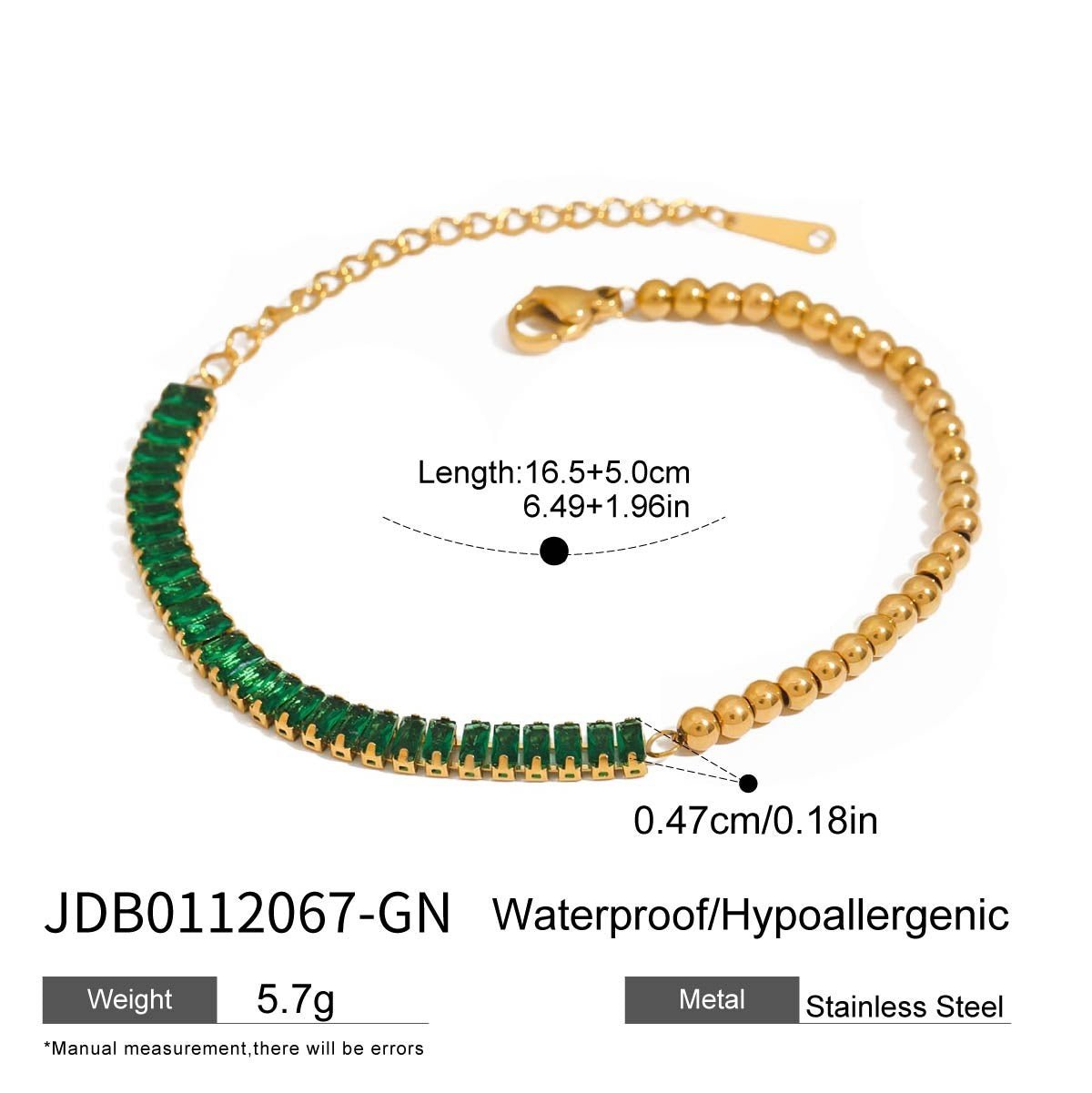 Female Diamond Inlay Stainless Steel Twin Bracelet - PratSN
