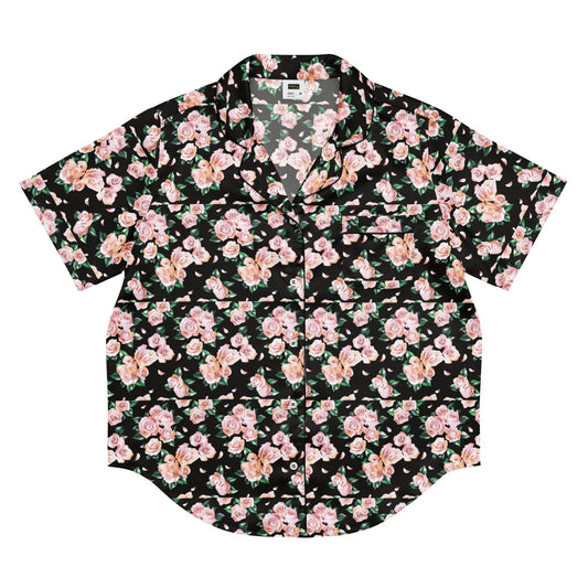 Floral Pattern - All - over print women’s short sleeve pajama top - PratSN