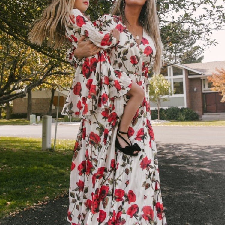 Floral Print Dress For Mother And Daughter - PratSN