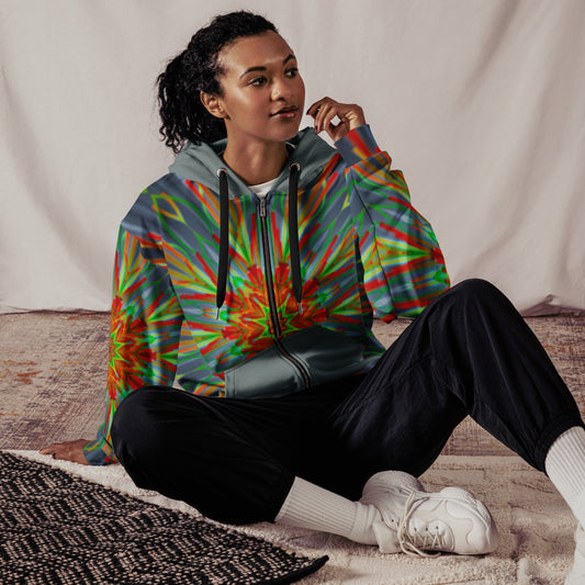 Floral Sweater Jacket - Unisex Outerwear Unisex zip hoodie - PratSN