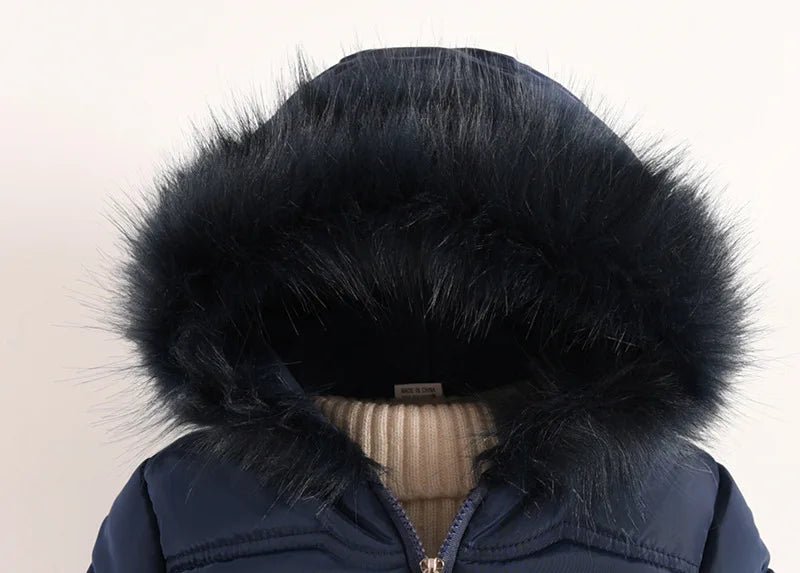 Flowers Autumn Winter Girls Jacket Fur Collar Keep Warm Little Princess Coat Hooded Zipper Baby Outerwear 1 - 5 Years Kids Clothes - PratSN