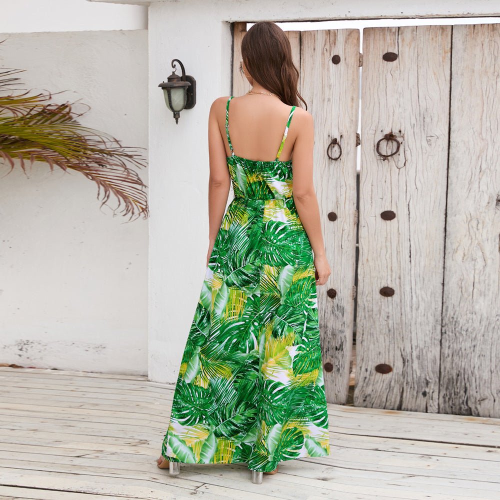 Flowers Long Dress Summer Swing Holiday Beach Dress - PratSN