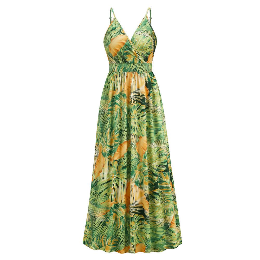 Flowers Long Dress Summer Swing Holiday Beach Dress - PratSN