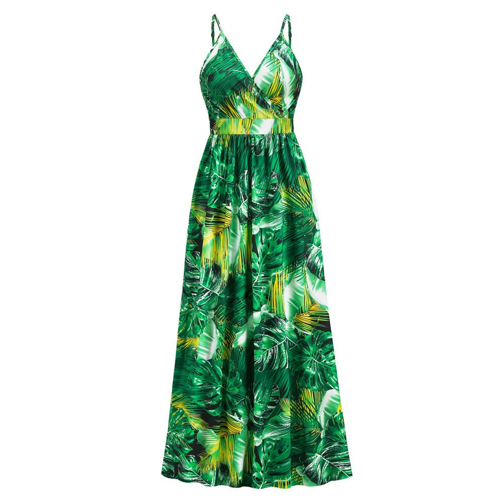 Flowers Long Dress Summer Swing Holiday Beach Dress - PratSN