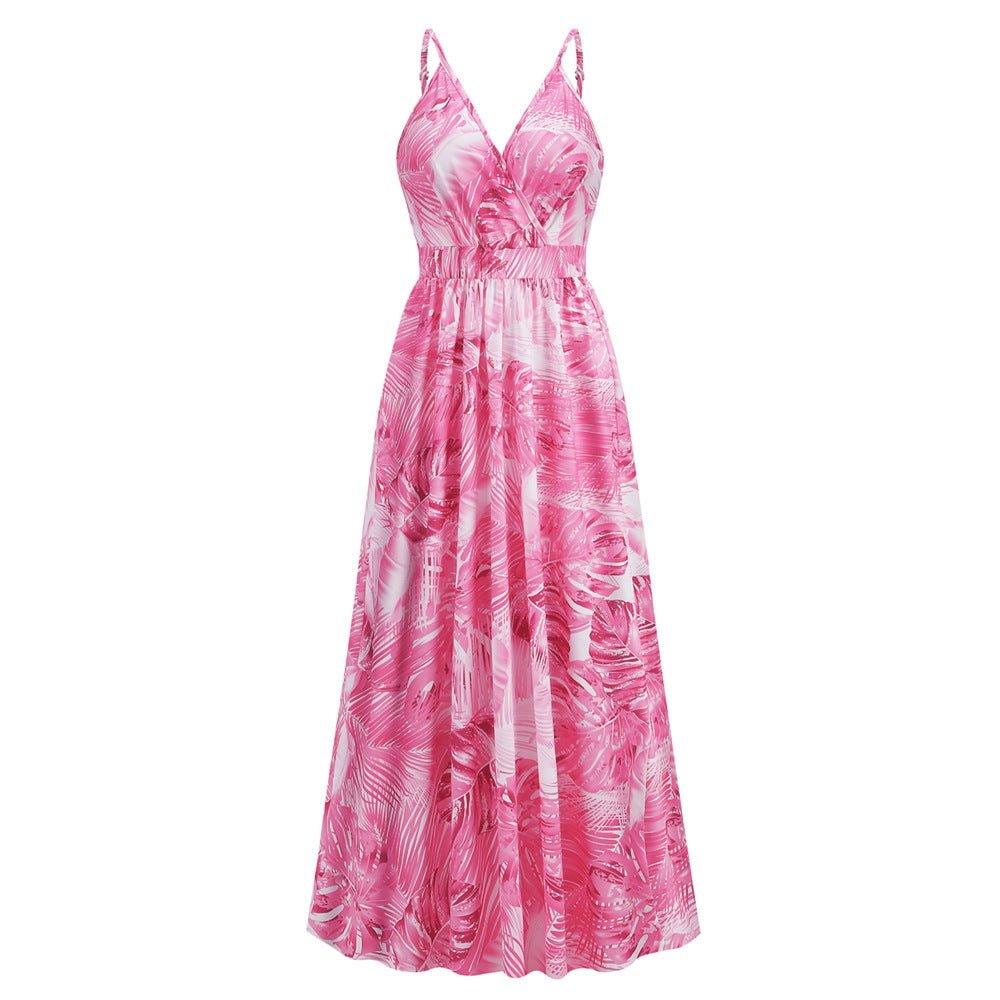 Flowers Long Dress Summer Swing Holiday Beach Dress - PratSN