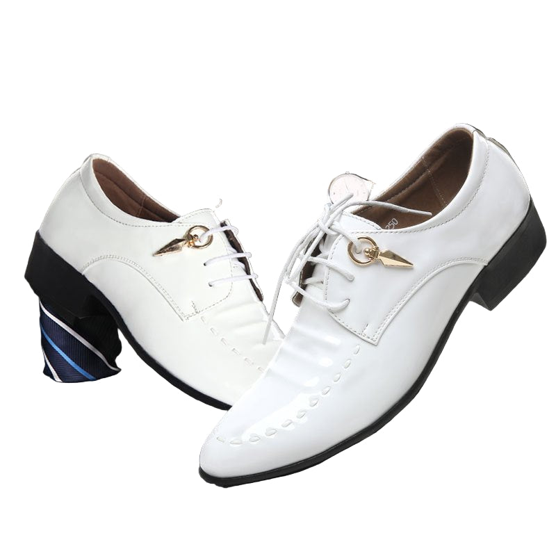 Formal Mens Dress Shoes Genuine Leather Black Luxury Wedding Shoes Men Flats Office Oxfords - PratSN