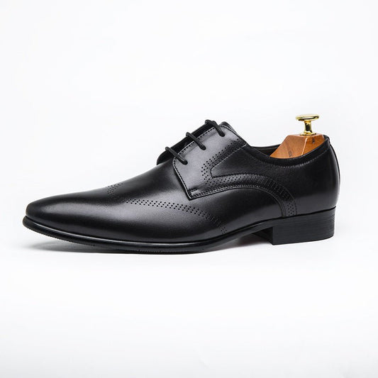 Formal Shoes Summer Pointed Brown Brooch Carved Male Wedding Shoes Lace - up Derby Shoes - PratSN