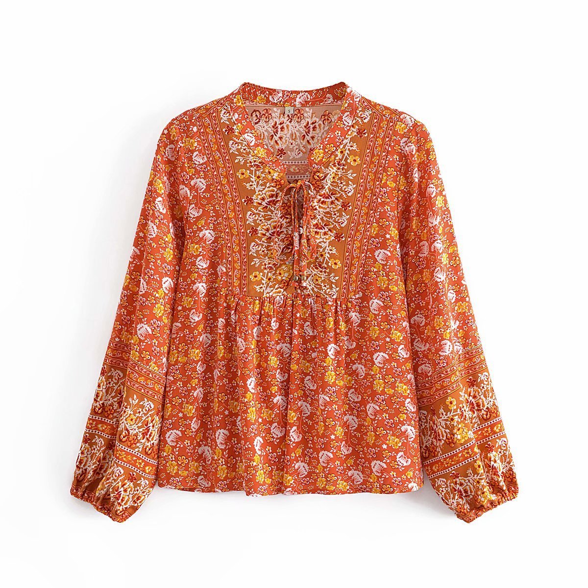 French Vintage Lot Print Long Sleeve Shirt - PratSN