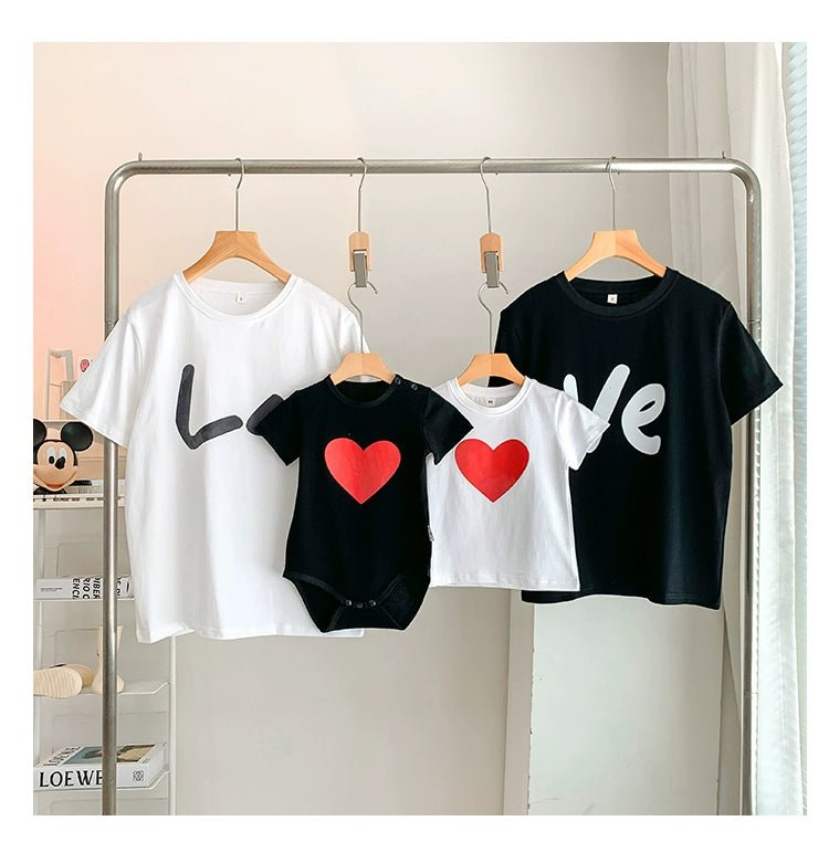Fried Street Parent - Child Clothes Baby Family Three Or Four Summer Clothes 2025 New Arrival Western Style Mother - Daughter Matching Outfit Mother - Child Suit Short Sleeve T-shirt - PratSN